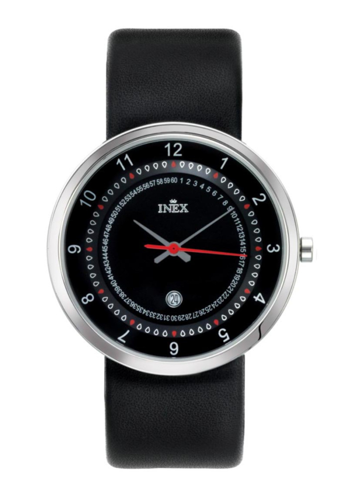 INEX HERREUR MED SORT REM OG RØD VISER