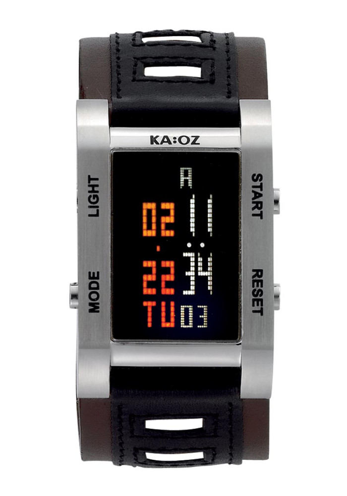 KA:OZ HERRE STÅL LCD NEGATIV M/SORT REM