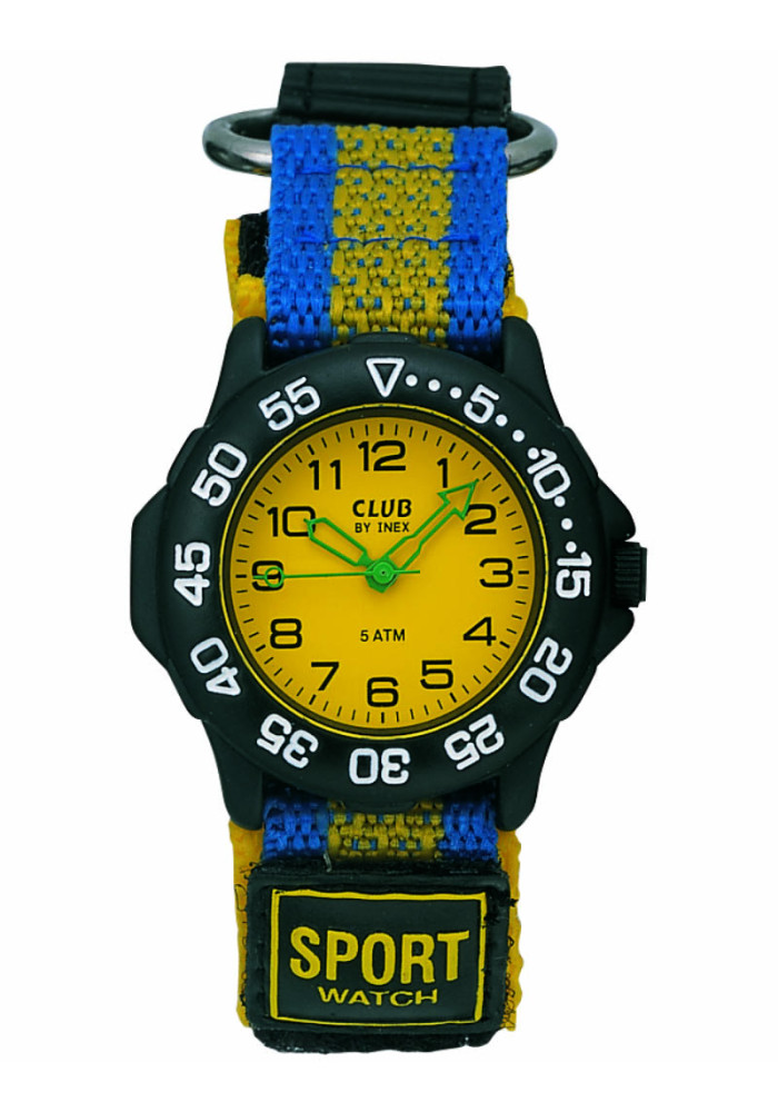 CLUB DRENG SORT BLÅ/GUL VELCRO